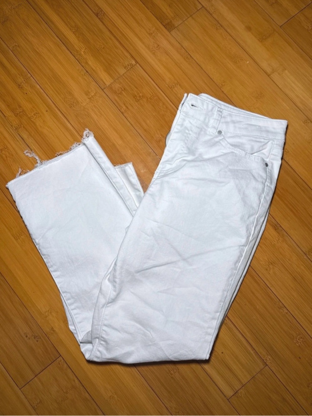 d. jeans White Ankle Crop Straight Jeans